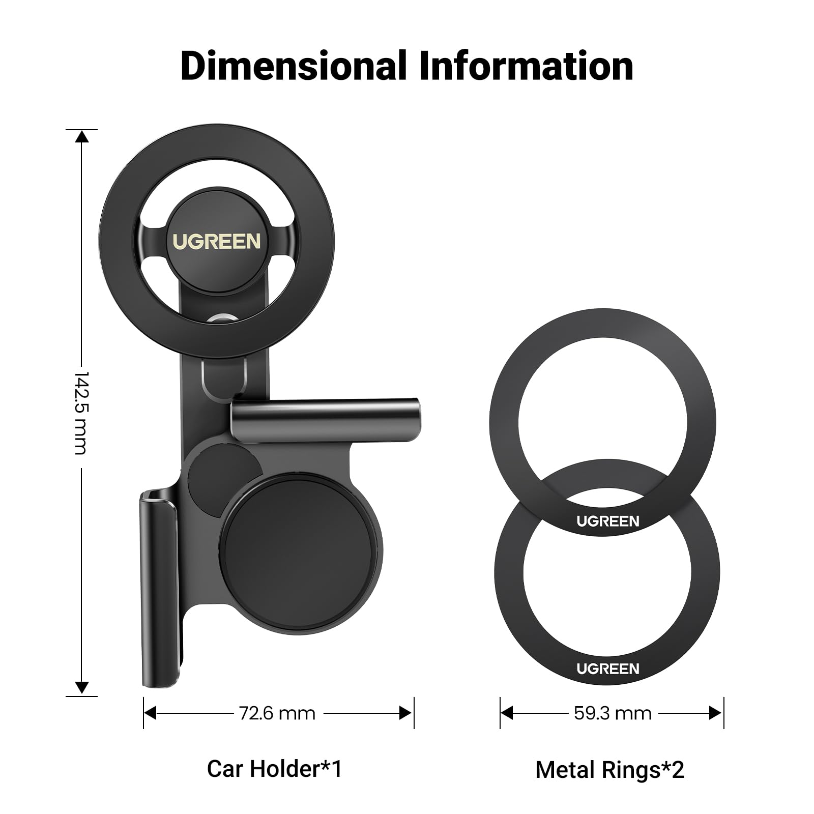 UGREEN Magnetic Car Phone Mount for Tesla Model 3/Y/S/X - Strong Magsafe Holder Compatible with iPhone 16/15/14/13 Pro Max Plus Series - Perfect for Hands-Free Driving & Navigation