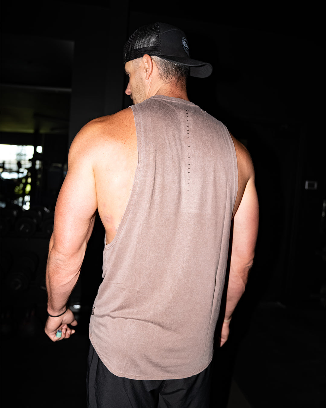 Distressed Moto Bro Tank Top - Earth Tone Vintage Style for Men | Perfect for Casual Wear, Gym, and Street Fashion