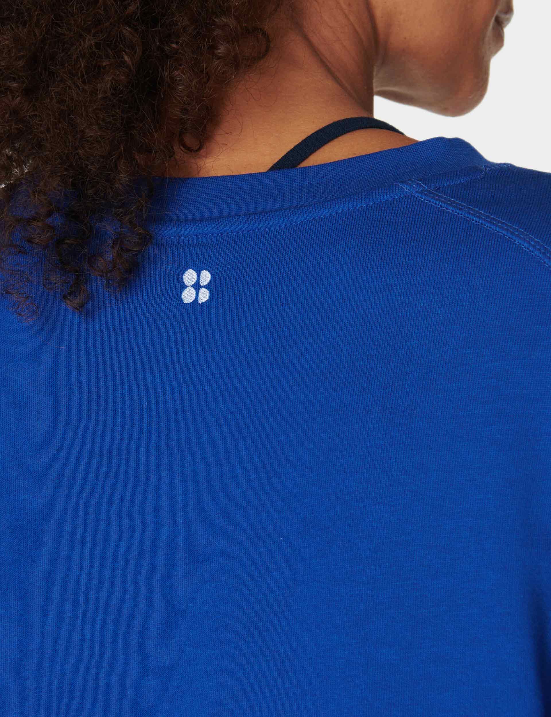 After School Crop Sweatshirt for Women - Lightning Blue | Comfortable Casual Pullover for Teens & College Students | Perfect for Lounging, Running Errands & Weekend Outfits