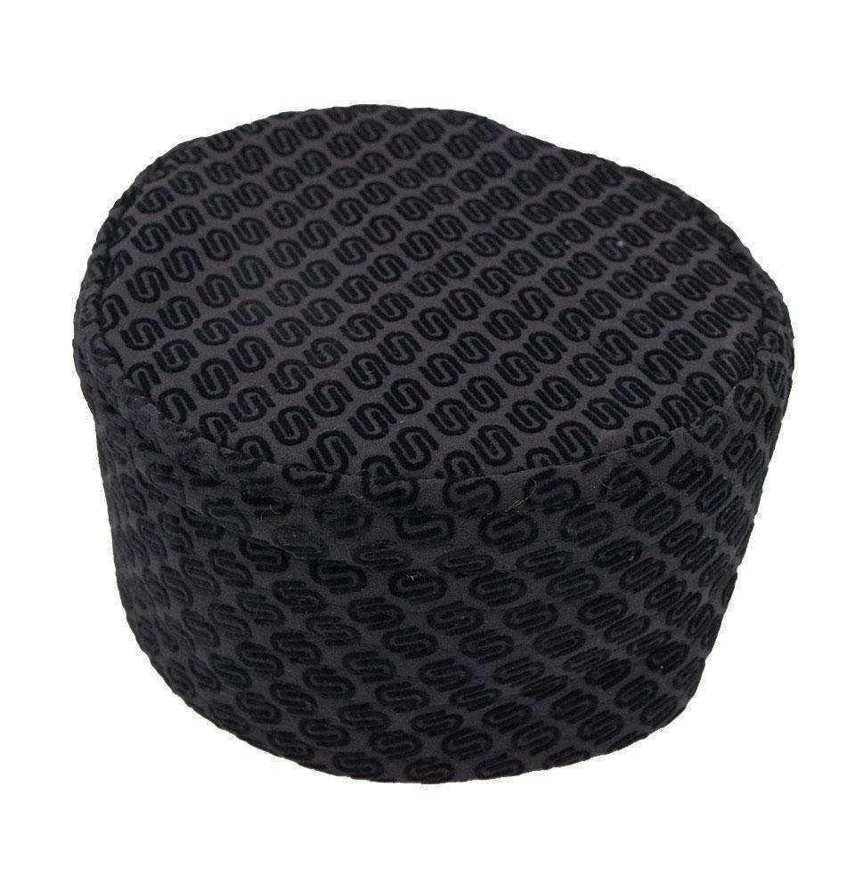 Islamic Men's Kufi Hat - Geometric Black Cotton Prayer Cap for Muslim Men | Perfect for Salah, Eid, Mosque & Daily Wear
