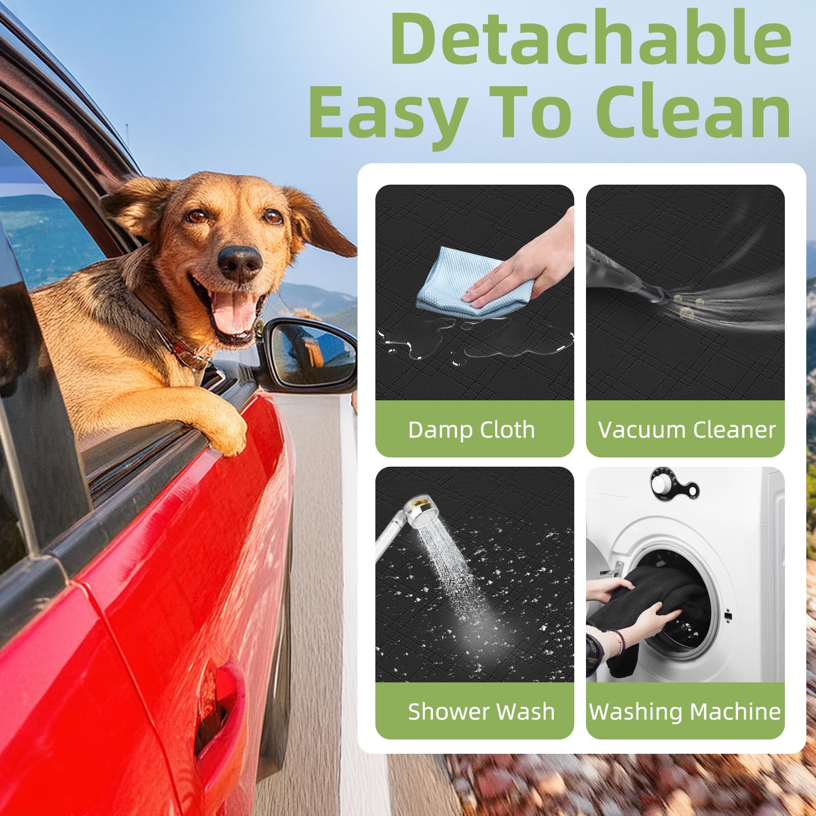 Dog Car Seat Extender with Hard Bottom - 40% Extra Space, 400lbs Weight Capacity, Waterproof Pet Hammock & Seat Cover with Mesh Window - Perfect Travel Bed for Cars & SUVs - Ideal for Road Trips, Camping, and Daily Commutes