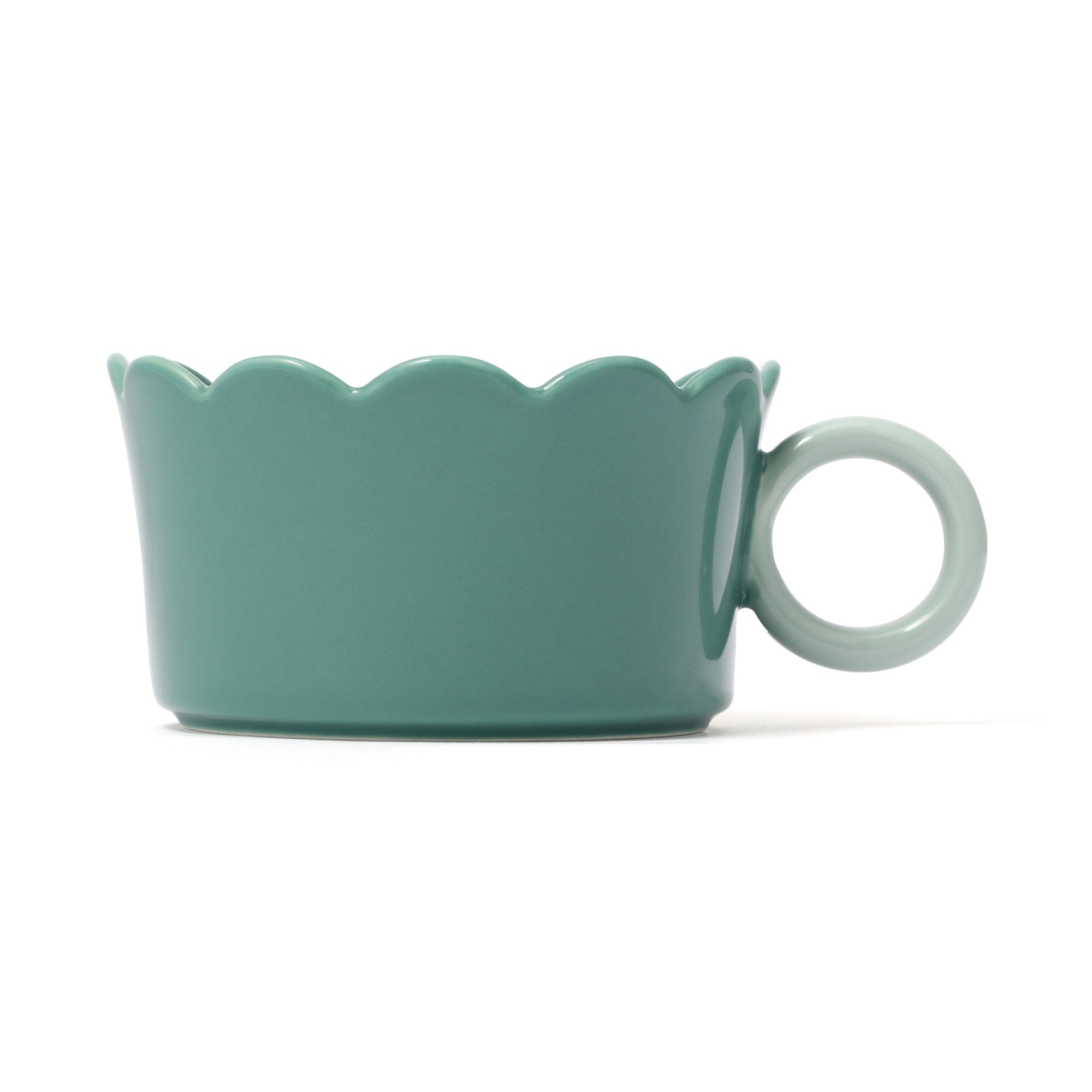 Bicolor Frill Soup Cup - Green Ceramic Bowl for Soup, Salad & Dessert | Elegant Tableware for Dining, Entertaining & Gifts