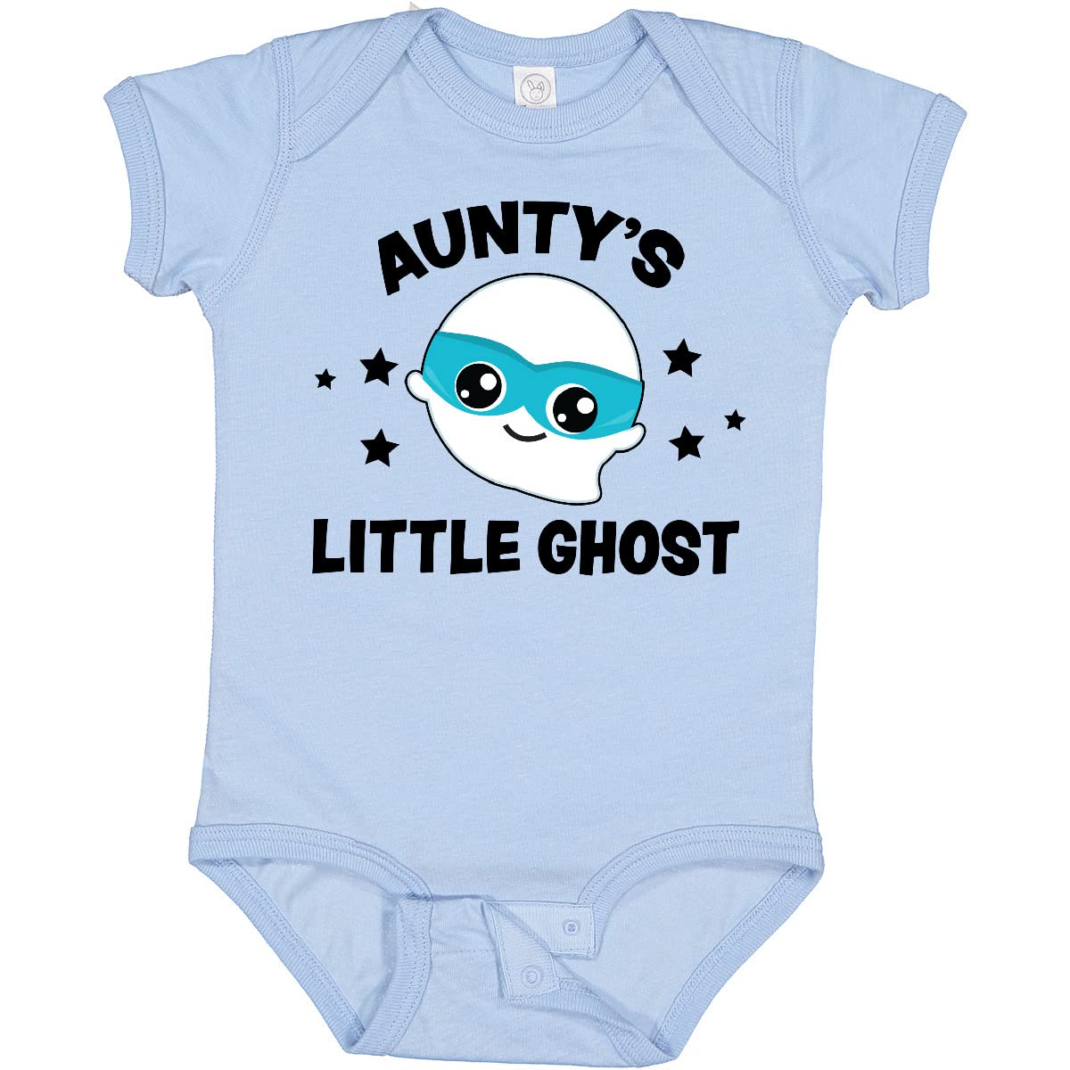 Inktastic Cute Aunty's Little Ghost with Stars Baby Bodysuit - Adorable Halloween Outfit for Infants & Toddlers | Perfect for Costume Parties, Trick-or-Treating & Family Photos