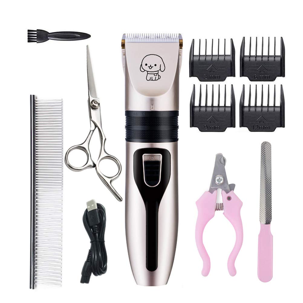 TEHAUX Professional Dog Grooming Kit - Electric Pet Hair Clipper & Trimmer for Safe Shaving, 2-Piece Set (No Lubricating Oil Included) | Perfect for Home Grooming, Dog Show Prep & Pet Spa Days