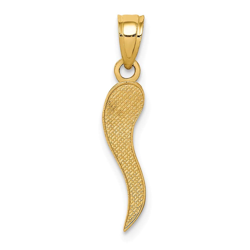 14K Solid Yellow Gold Italian Horn Pendant Necklace - Lucky Charm Jewelry for Men & Women - Perfect for Gifts, Everyday Wear & Special Occasions