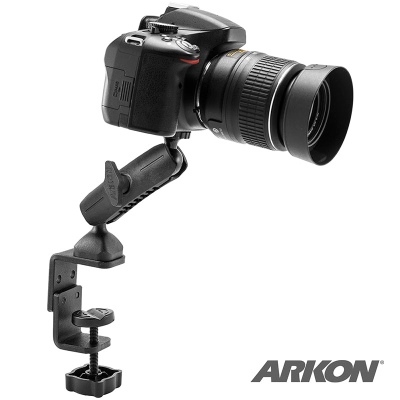 Universal Clamp Camera Mount for Nikon Sony Samsung Canon Olympus Panasonic DSLR & Mirrorless Cameras - Perfect for Vlogging, Live Streaming & Tripod-Free Shooting