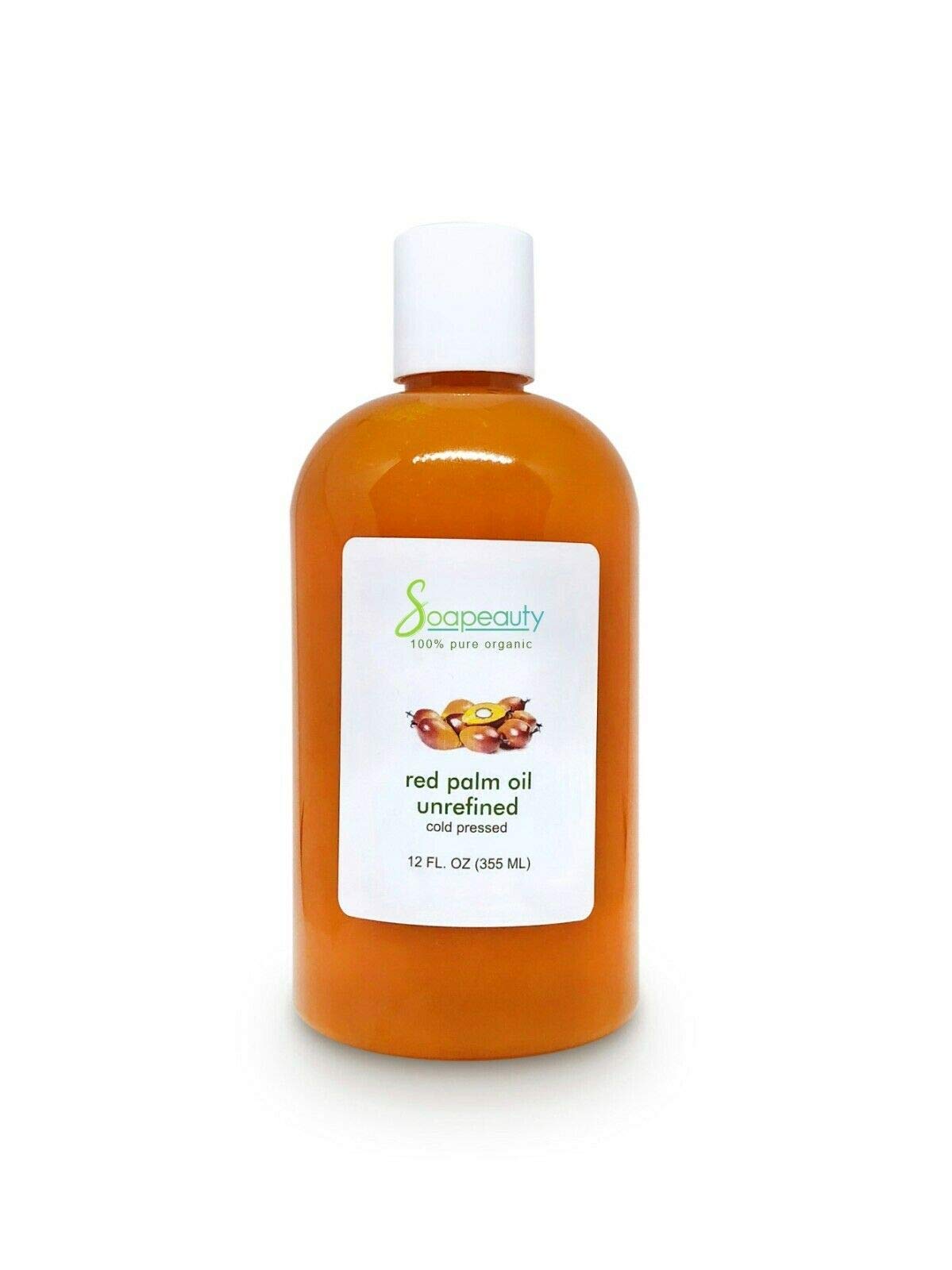 Premium Organic Red Palm Fruit Oil - Extra Virgin, Unrefined, Cold Pressed 100% Pure (12 oz) - Ideal for Cooking, Skincare & Hair Care