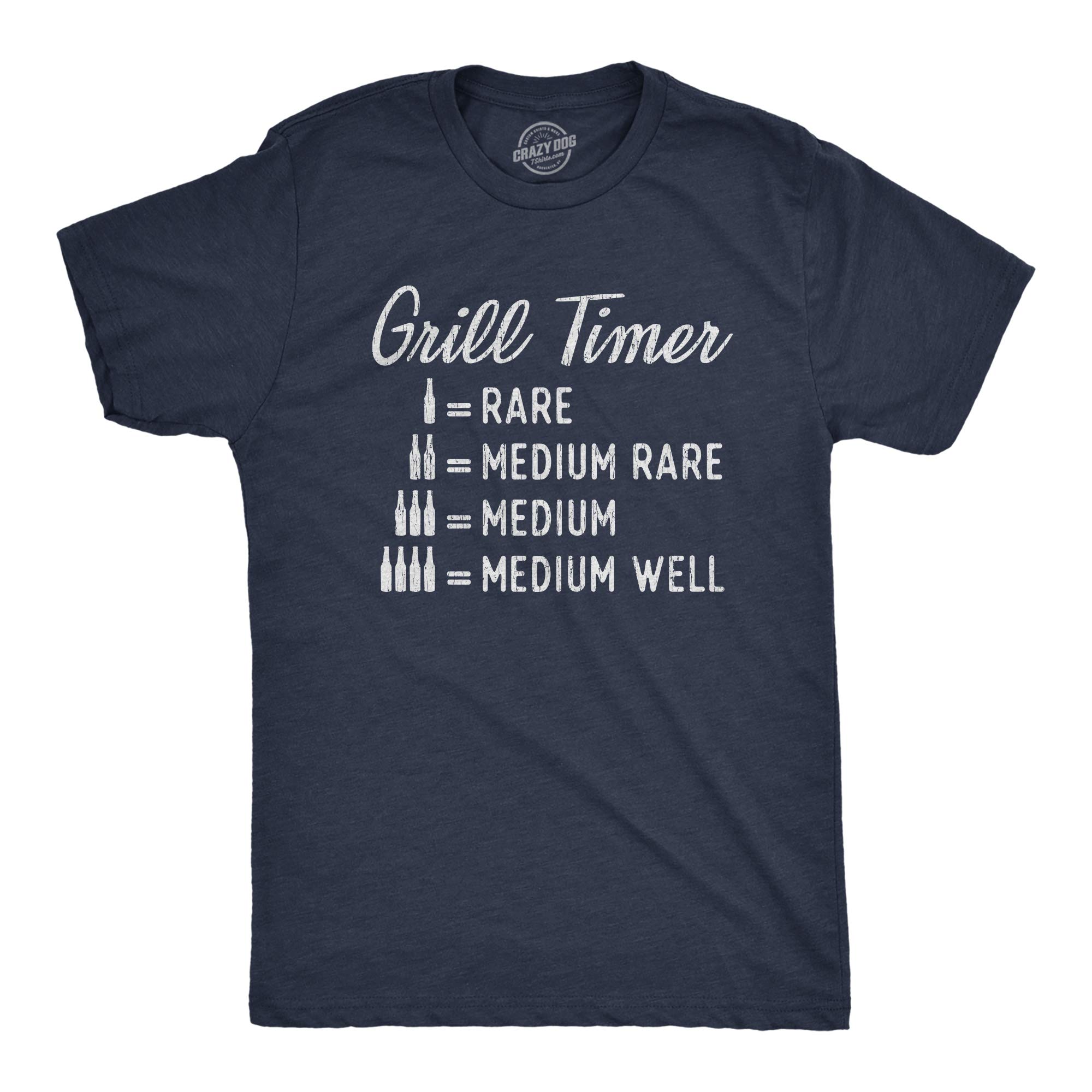 Funny Men's Beer Grill Timer T-Shirt - Backyard BBQ Summer Graphic Novelty Tee for Outdoor Cookouts & Parties