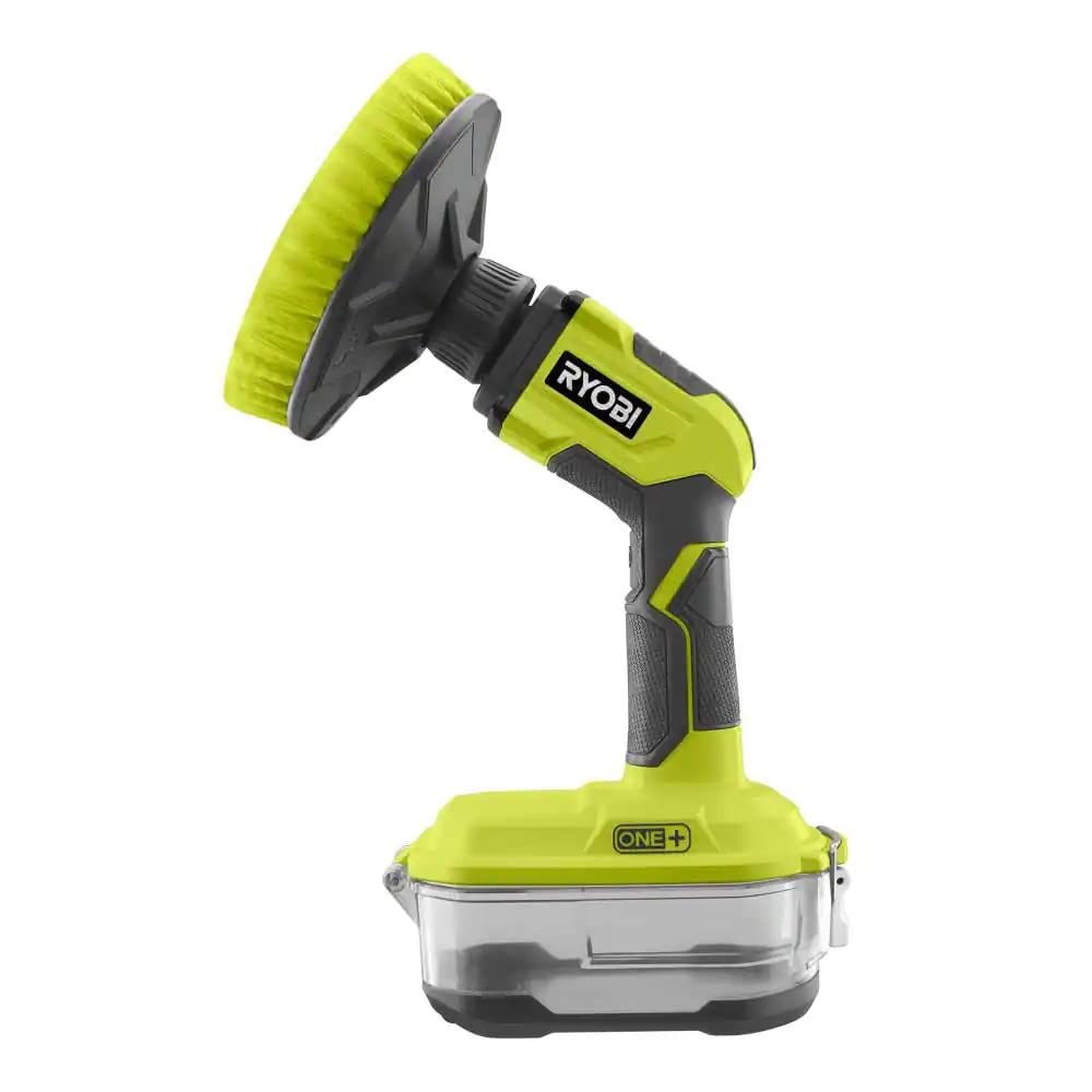 **ONE+ 18V Cordless Compact Power Scrubber Kit with 2.0 Ah Battery & Charger - Ideal for Deep Cleaning Tiles, Grout, Bathtubs, and Outdoor Surfaces**