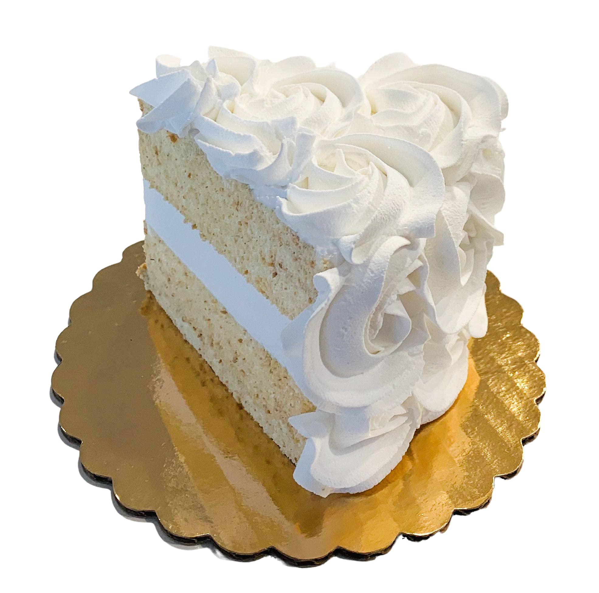 Handmade Fake White Rosette Wedding Cake Slice - Artificial Decorative Cake by Dezicakes - Perfect for Wedding Decor, Photo Props & Party Centerpieces