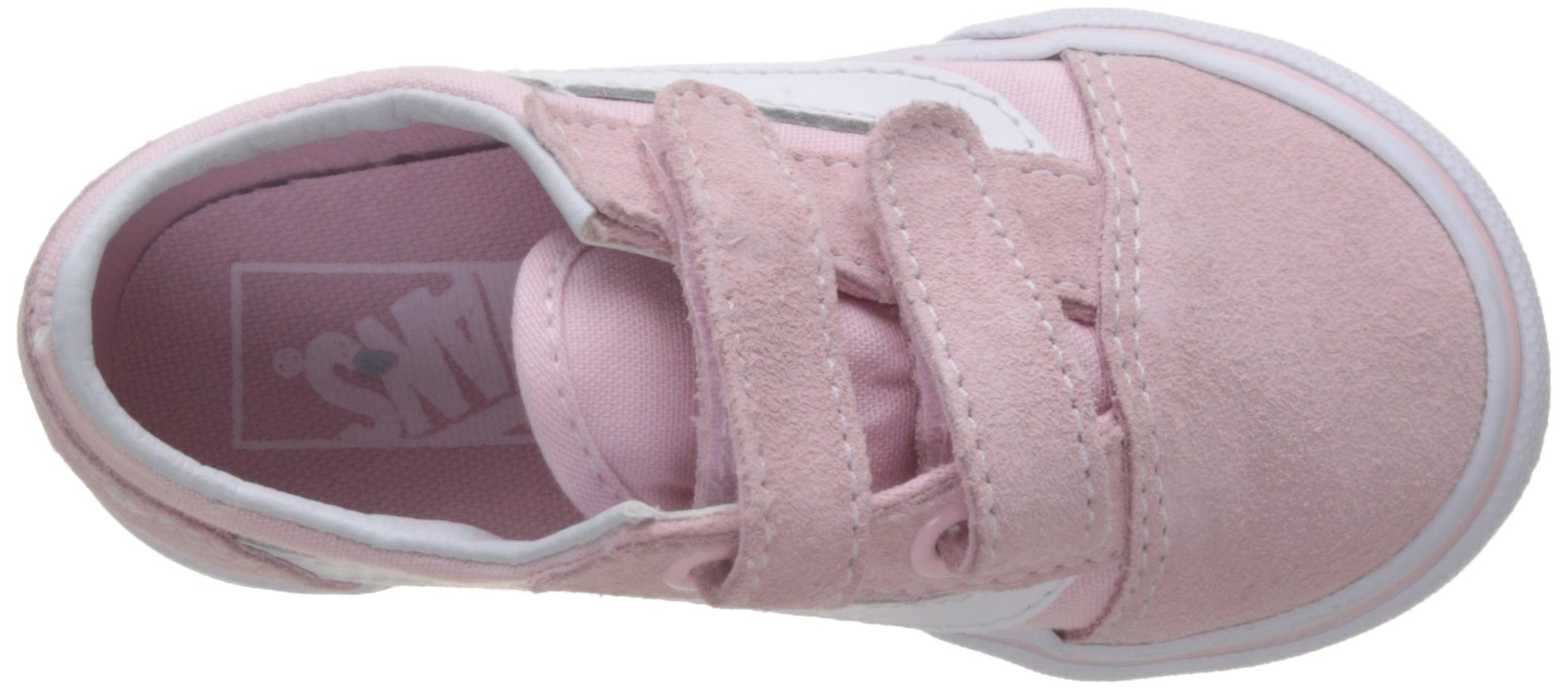 Vans Old Skool V Sneakers for Toddlers - VN0A344KQ7K Suede & Canvas Shoes in Chalk Pink/True White - Size 10 | Comfortable & Stylish Casual Shoes for Boys & Girls - Perfect for Playdates, Preschool & Everyday Wear