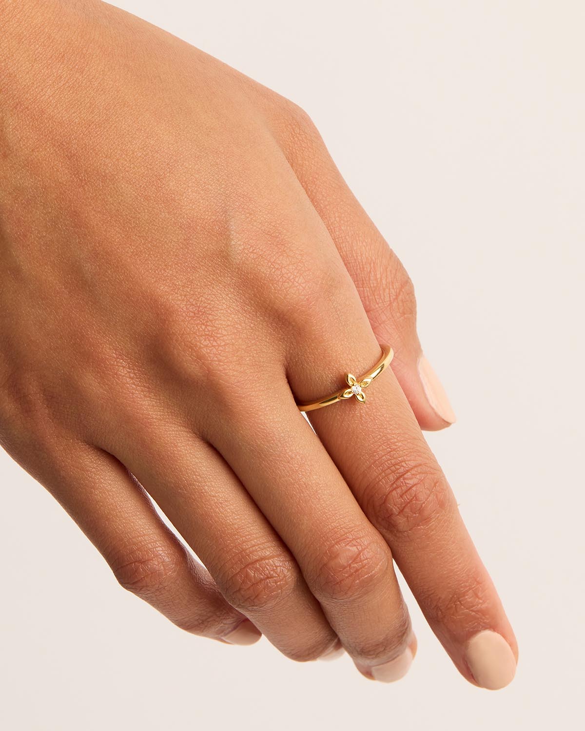 18k Gold Vermeil Live in Light Ring - Elegant Stackable Ring for Women, Dainty Minimalist Jewelry Gift for Her - Perfect for Everyday Wear, Date Nights & Special Occasions