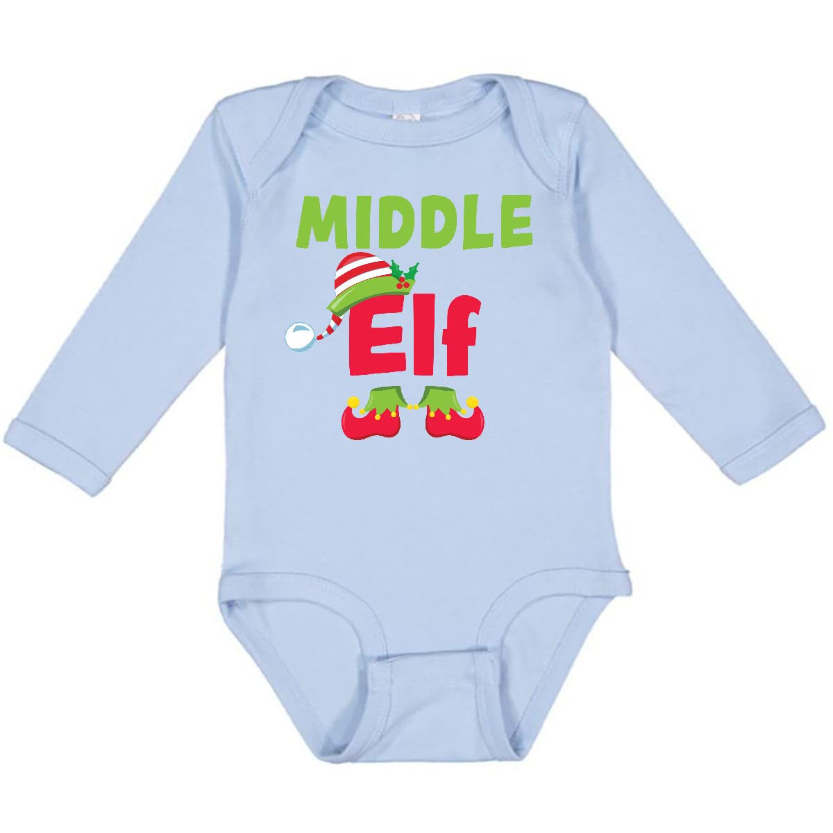 Inktastic Christmas Middle Elf Long Sleeve Baby Bodysuit - Festive Holiday Outfit for Infants & Newborns - Perfect for Family Photos, Christmas Parties & Holiday Gatherings