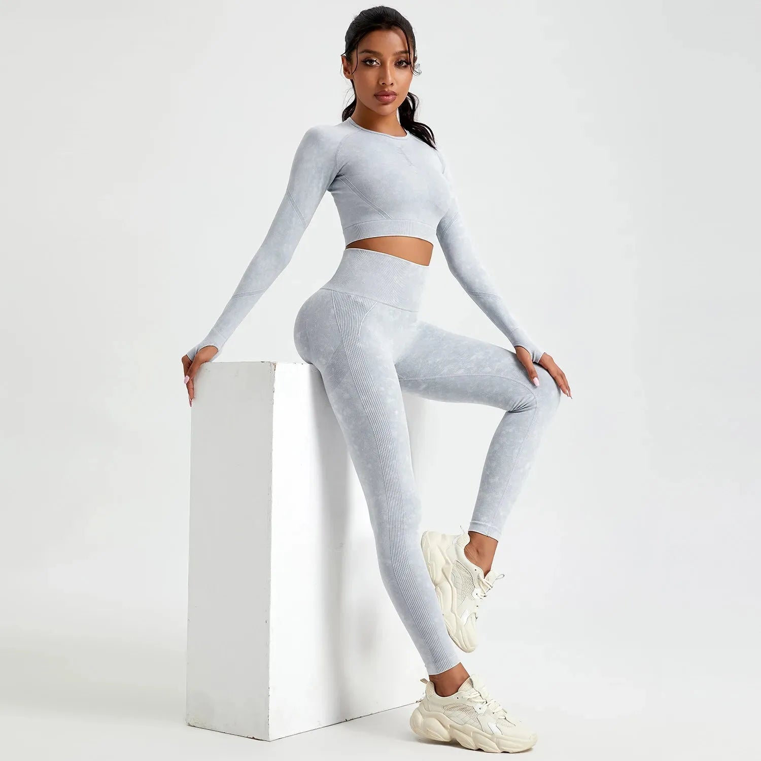 Women's Autumn Wash Skinny Stretch Sport Pants Set - Comfortable Activewear for Yoga, Running & Gym Workouts