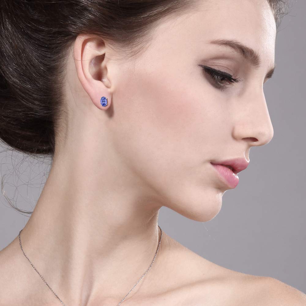 Gem Stone King 7X5MM Oval Birthstone Stud Earrings for Women & Men | 925 Sterling Silver Fine Jewelry | Birthday, Anniversary, Mother's Day Gifts for Her, Mom, Wife | Perfect for Everyday Wear & Special Occasions
