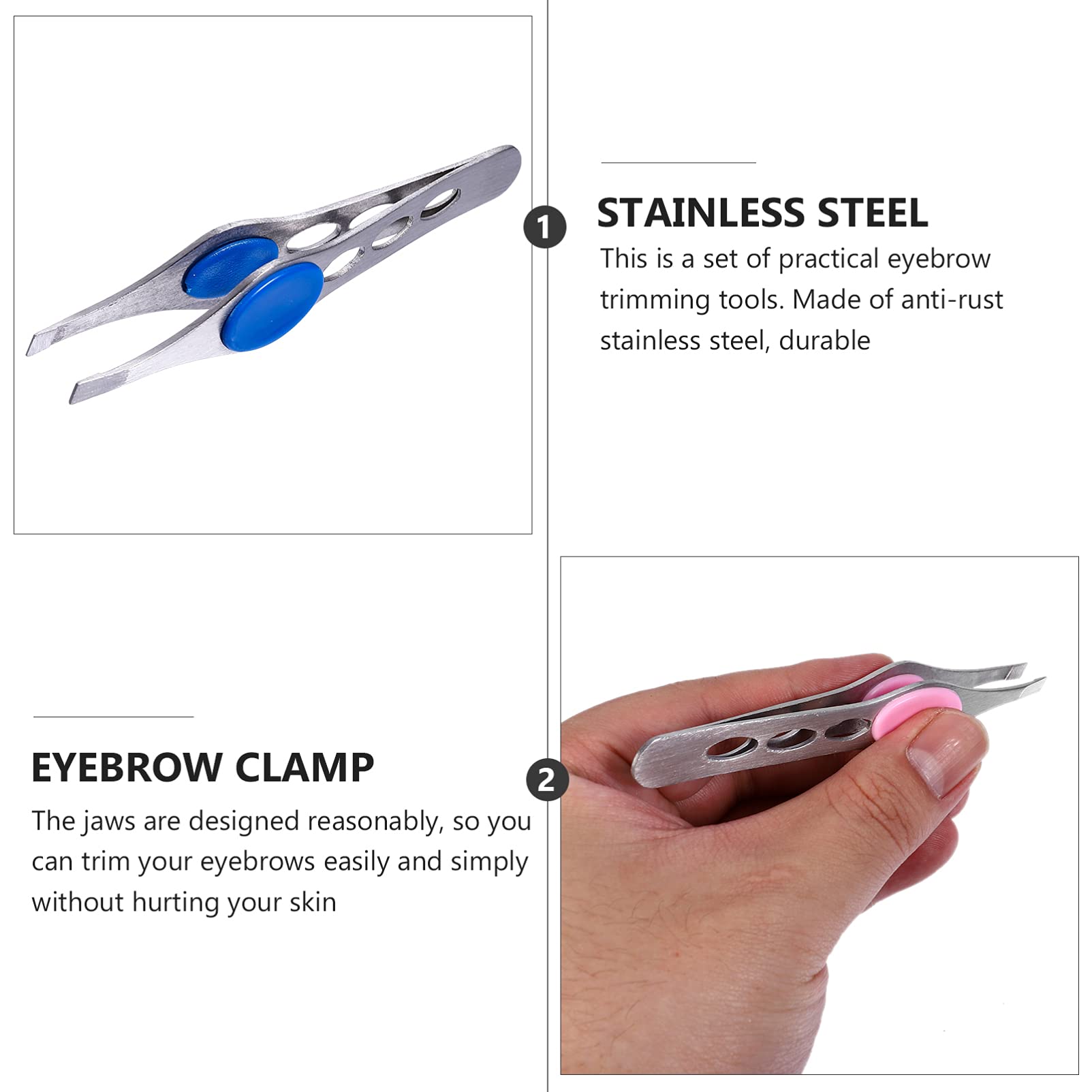 4-Piece Stainless Steel Eyebrow Tweezers Set - Professional Hair Removal Tools with Pointed Tips, Nail Glue Brush & Lash Tweezers for Precise Shaping - Perfect for Eyebrow Grooming, Eyelash Extensions & DIY Beauty Care