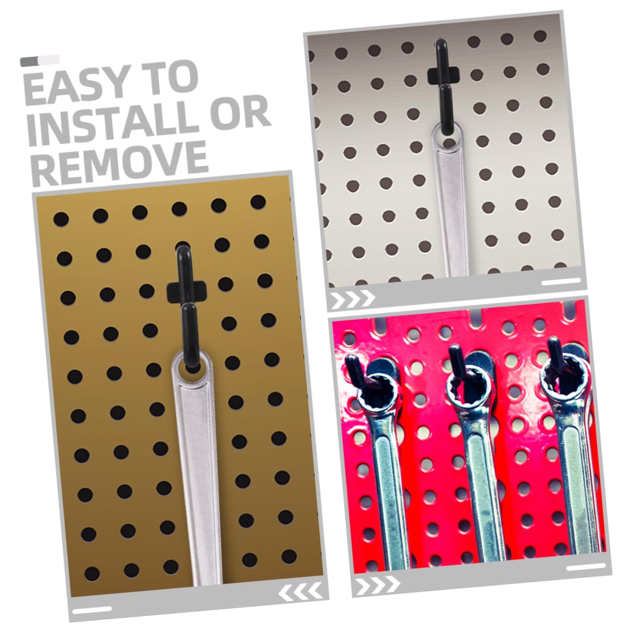 CATIEBYE Pegboard Hooks Set - 50 Pieces Heavy Duty Wall Hooks for Garage Tool Organization, Workshop Storage & DIY Projects - Durable Plastic Hooks with Easy Installation - Perfect for Home, Garage, Office & Retail Displays