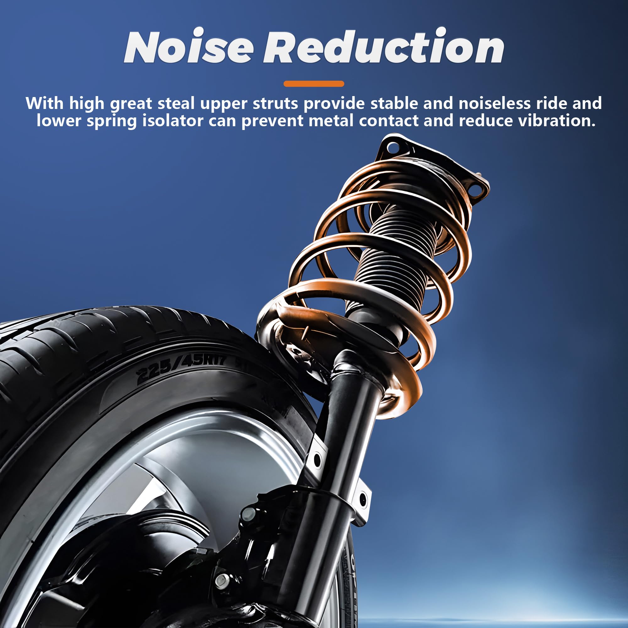 2005-2019 Nissan Frontier Front & Rear Complete Strut Assembly - Coil Spring & Shock Absorber Replacement (Part# 271102 37273) - Improves Ride Comfort & Handling for Off-Road & Daily Driving