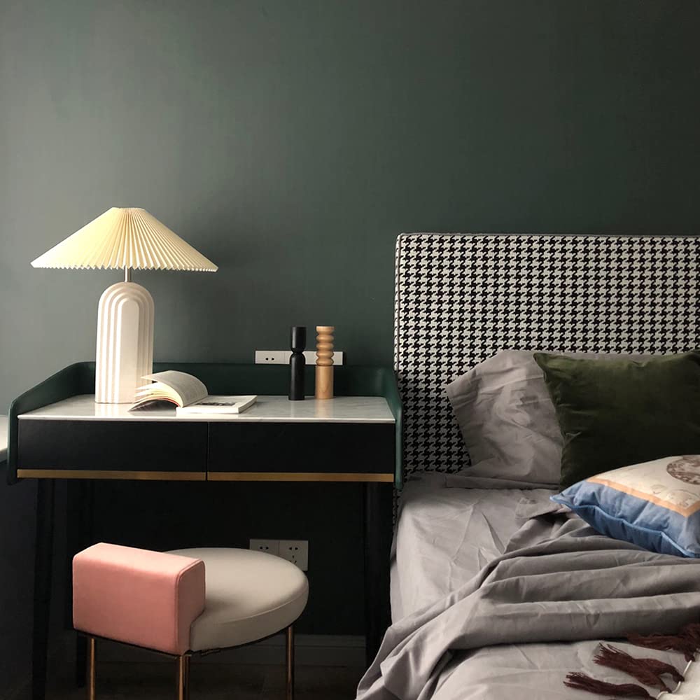 Modern Ceramic Table Lamp with TC Fabric Lampshade - Retro Style Bedside Lamp for Living Room, Bedroom & Study - White (Perfect for Reading, Decor & Ambient Lighting)