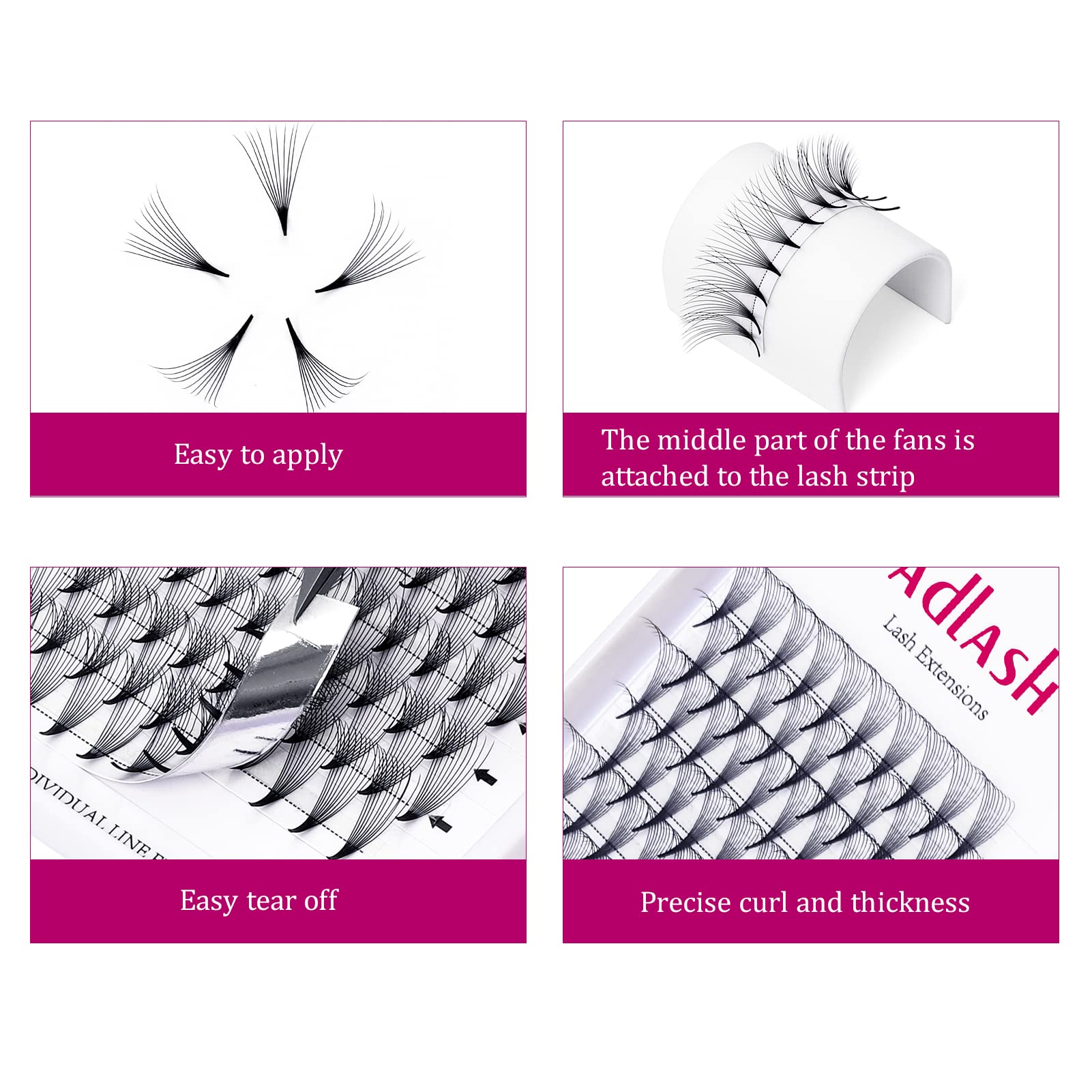 10D 0.07D Curl 18mm Volume Lash Extensions - Premade Fans for Professional Eyelash Extensions | Short Stem Lashes for Natural & Dramatic Looks | Salon & DIY Use