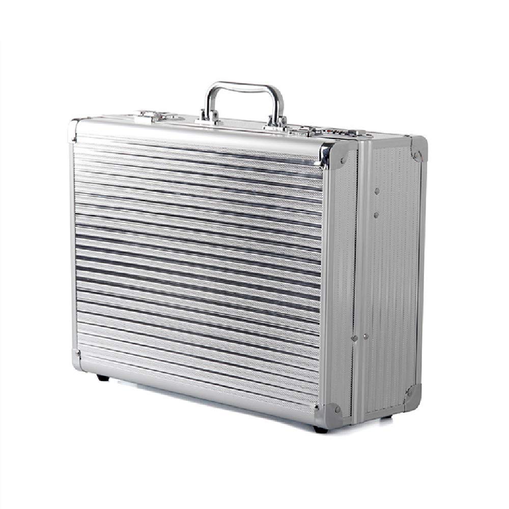 Professional Aluminum Hairdressing Tool Case - Lockable Portable Barber Scissors Storage Organizer for Salon Stylists | Large Capacity Beauty Accessories Box | Perfect for Salon, Travel & Home Use (Silver)