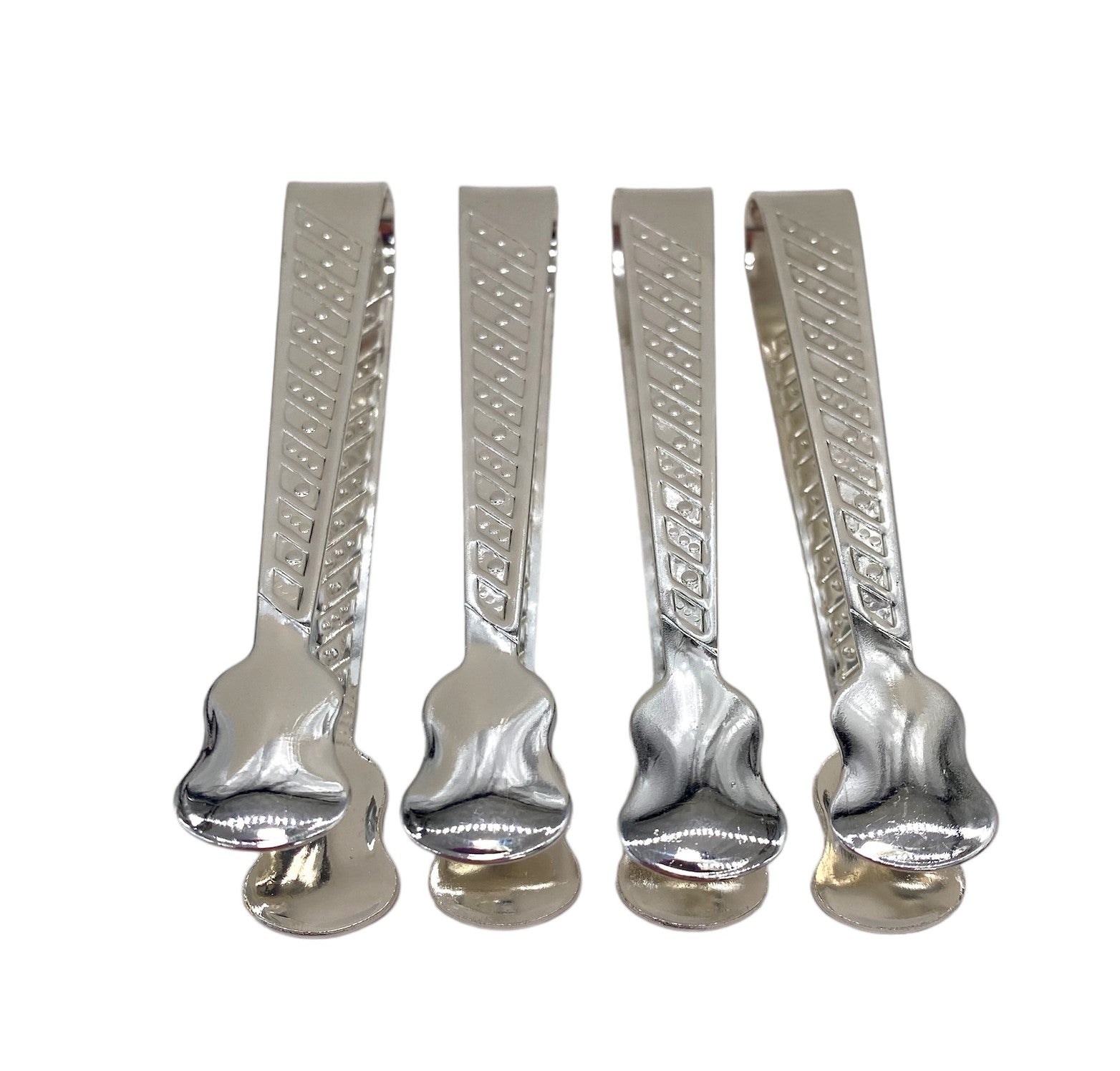 3.75 Inch Stainless Steel Food Tongs - 4 Count Set for Serving, Cooking, and BBQ - Perfect for Restaurants, Catering, and Home Kitchens