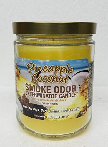 Smoke Odor Eliminator Candles - 13oz Jar Set of 8 Assorted Scents (Orange Lemon, Kiwi Strawberry, Potpaya, Lemon Haze, Apple Orchard, Blueberry Dream, Pineapple Coconut, Pumpkin Spice) - Perfect for Home, Office & Car Air Freshening