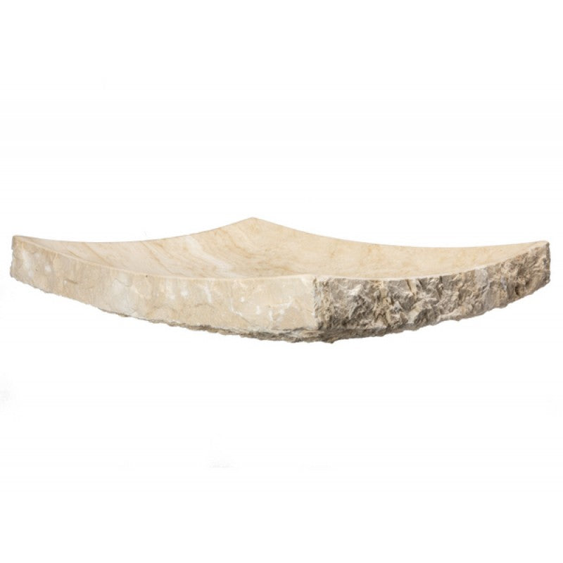 Large White Travertine Zen Vessel Sink - Modern Bathroom Vanity Sink for Spa, Luxury Home & Hotel Decor