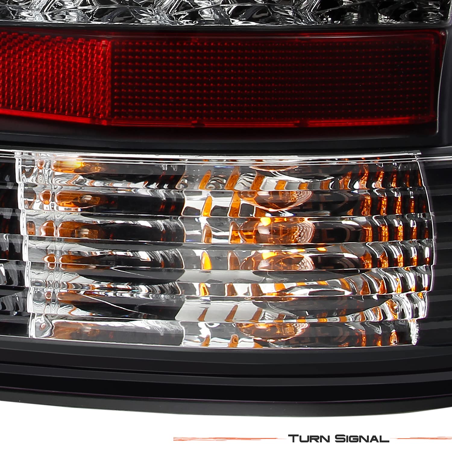 AKKON Black Bezel LED Tail Lights Replacement Pair for 1999-2005 Pontiac Grand AM - Left & Right Brake Lamps - Perfect for Night Driving & Car Customization