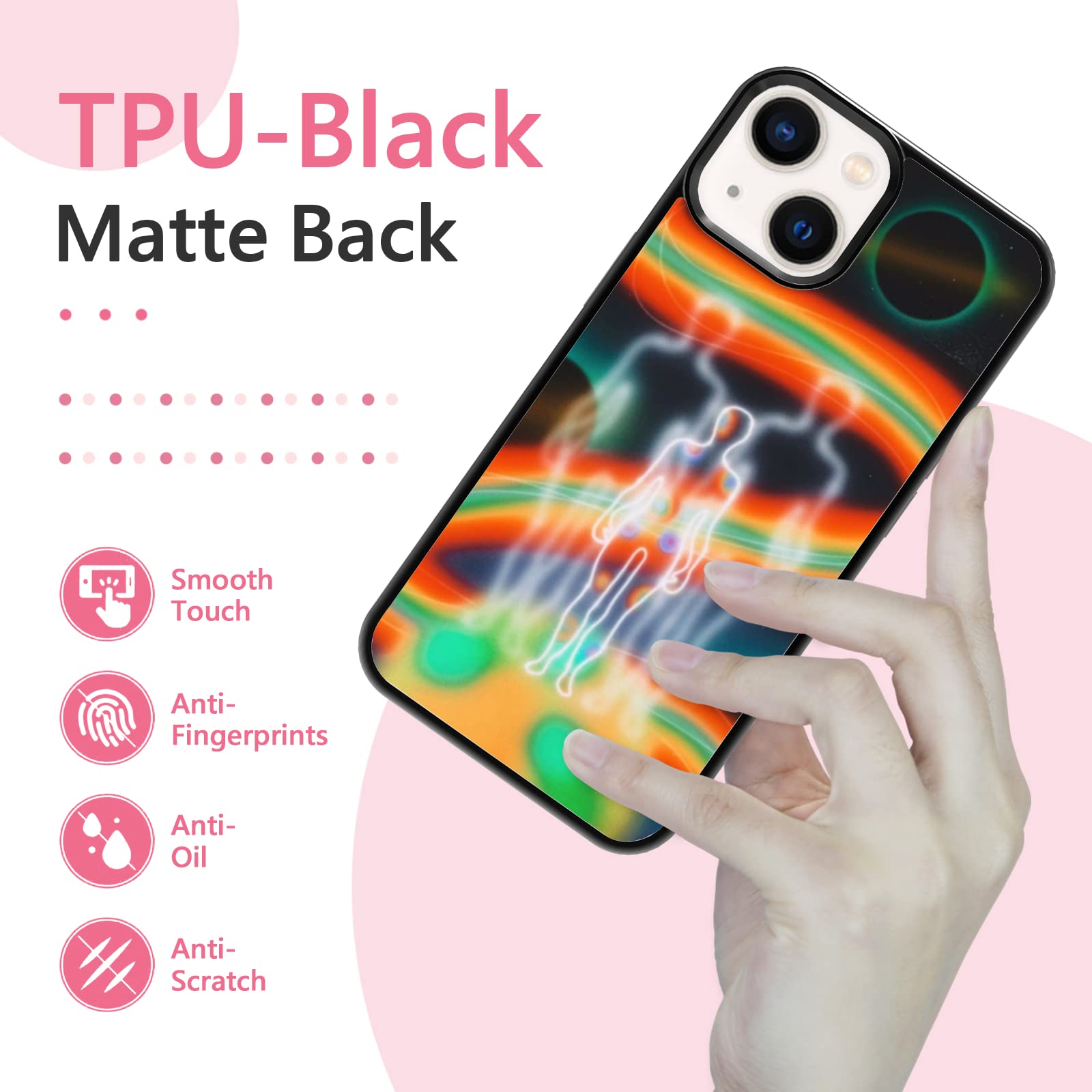 Psychedelic Trippy Aesthetic Art Phone Case for iPhone 14 13 12 11 Mini Pro Max | Shockproof Hard PC + Soft TPU Protective Cover | Iridescent Design for Men Women | Perfect for Music Festivals & Rave Parties