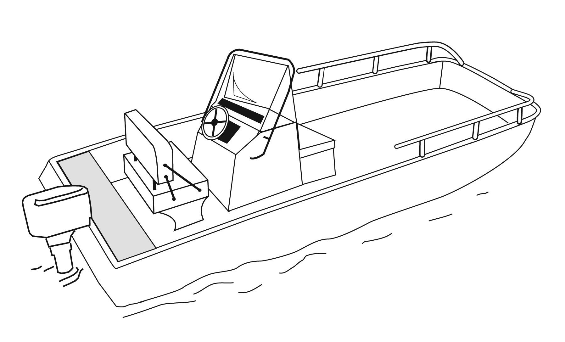 Square Bow Center Console Boat Cover for Outboard Engine - Durable Marine Protection for Fishing & Boating Adventures