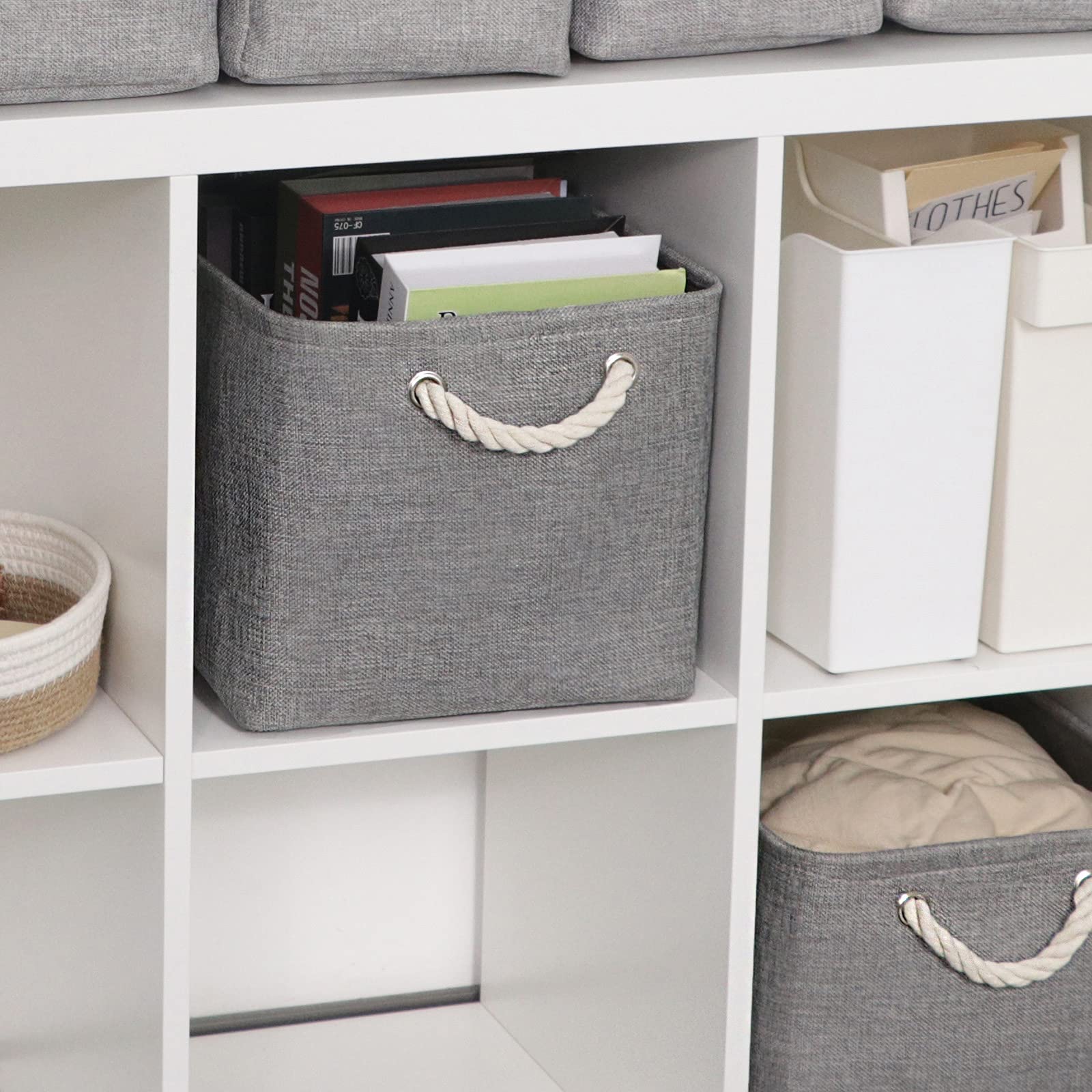 HNZIGE 3-Pack Fabric Storage Baskets for Shelves - 15