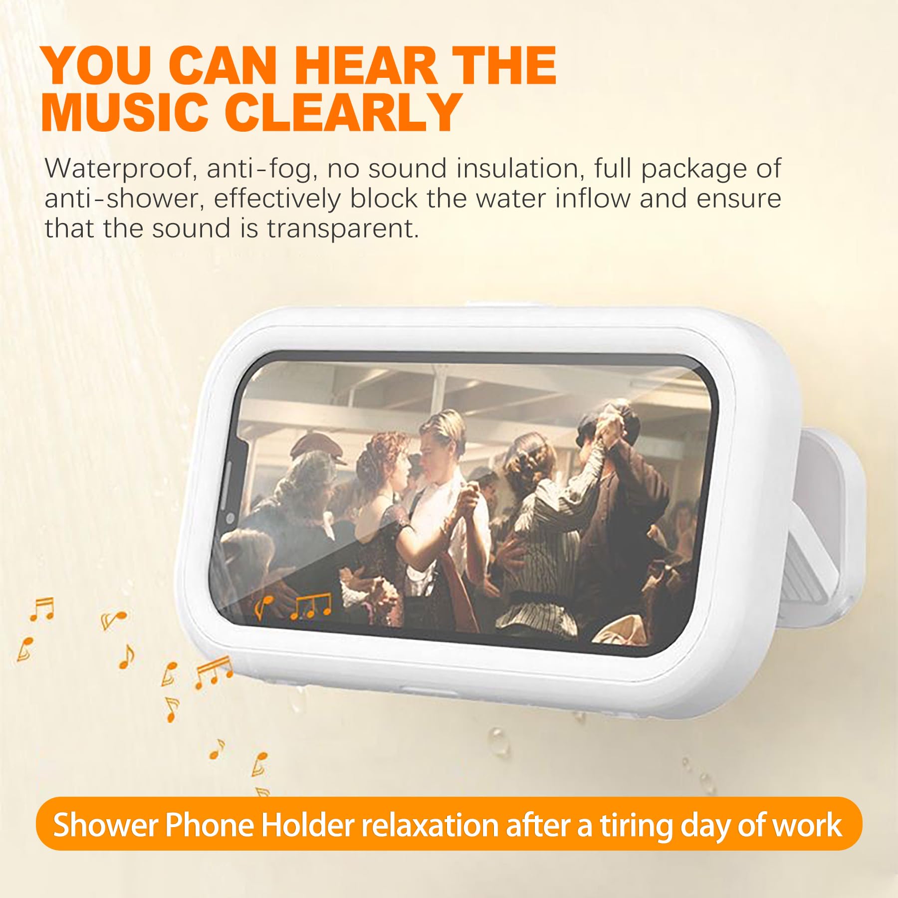 **CoguZed Waterproof Phone Holder for Shower - 2023 Upgraded 480° Rotating Suction Cup Mount - Compatible with iPhone 15/14/13/12/11 Pro Max, Samsung Galaxy S23/S22/S21 (Up to 7