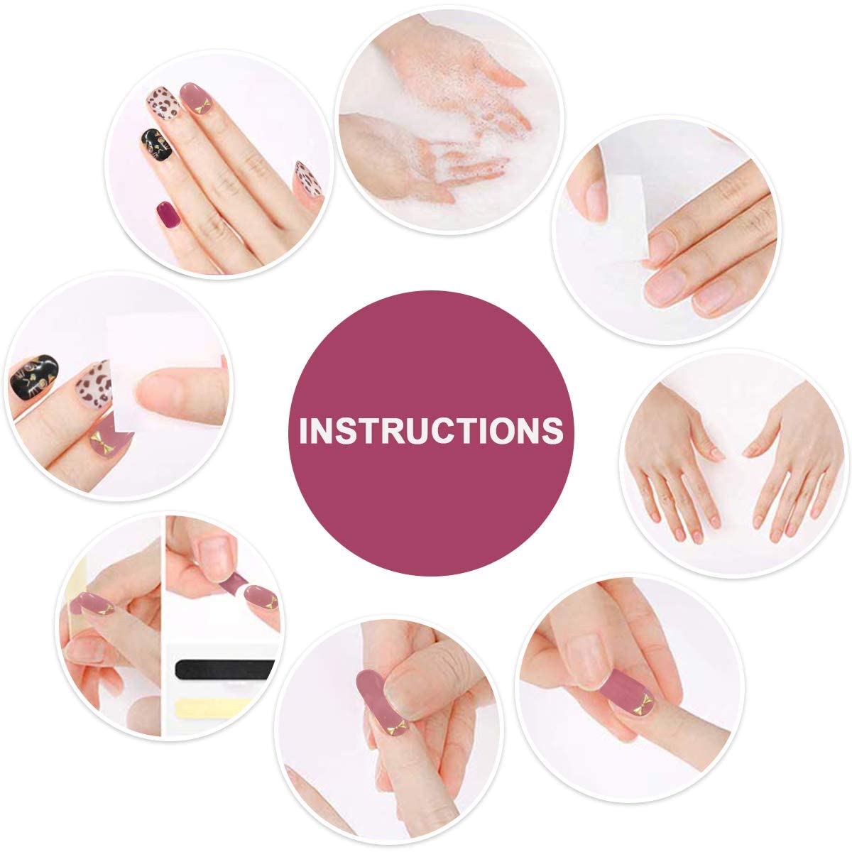 Premium WOKICOR Nail Art Stickers - Beautiful Fashion DIY Nail Decals for Women & Girls - Perfect for Home Manicure, Parties, and Special Occasions