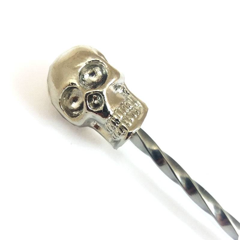 BarConic® 40cm Stainless Steel Skull Bar Spoon - Professional Mixology Tool for Cocktails, Mocktails & Home Bartending