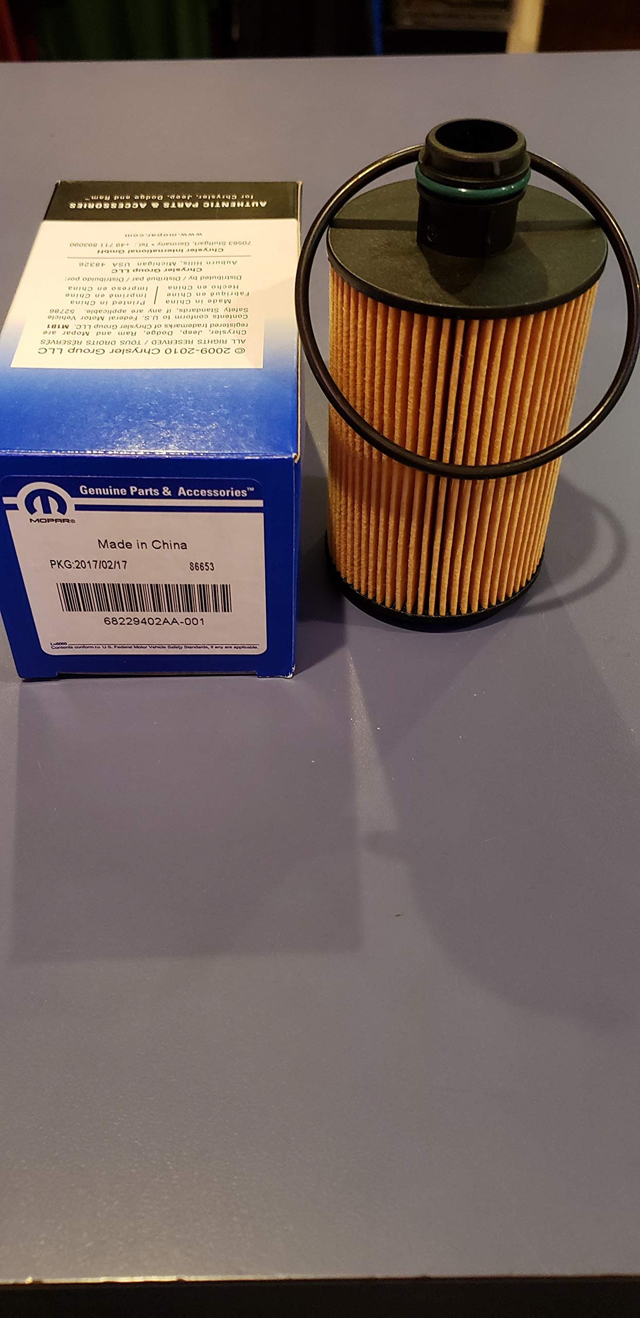 Genuine OEM Dodge Ram Jeep Grand Cherokee 3.0L EcoDiesel Oil Filter with Gasket - Replacement Engine Oil Filter for 2014-2020 Models | Perfect for Routine Maintenance & Off-Road Adventures