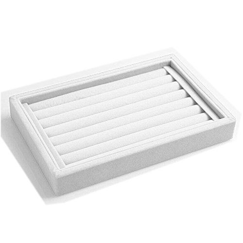 ZYooh 50-Slot Velvet Jewelry Storage Box & Ring Display Tray - Clearance Sale for Necklaces, Earrings, Bracelets - Perfect for Home Organization & Retail Store Displays