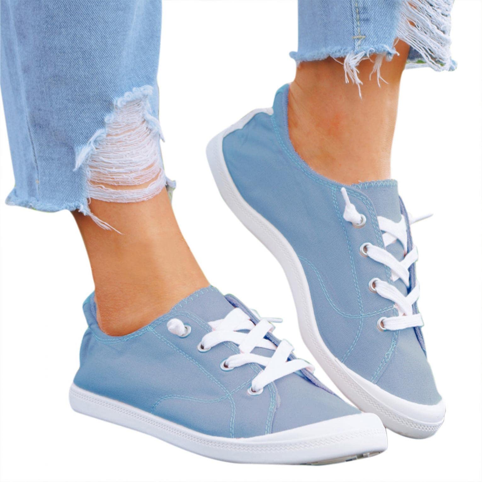 Gibobby Women's Canvas Sneakers - Comfortable Walking Shoes for Women | Lace-Up Casual Fashion Sneakers | Perfect for Daily Wear, Workouts & Outdoor Activities