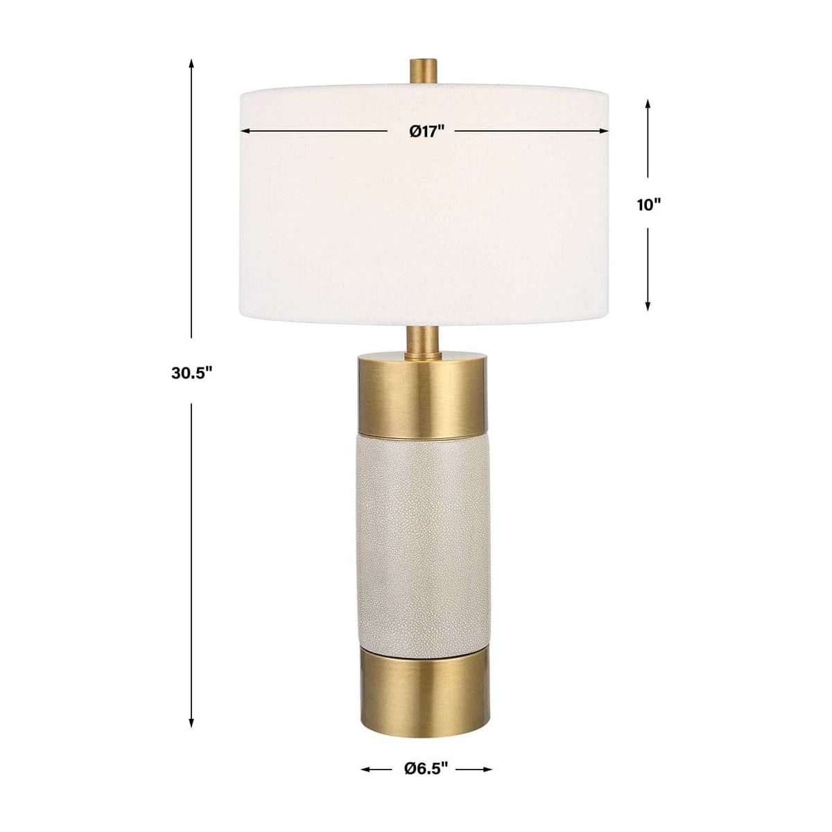 Adelia Ivory & Brass Table Lamp - Elegant Home Decor for Living Room, Bedroom & Office - Perfect for Reading & Ambient Lighting