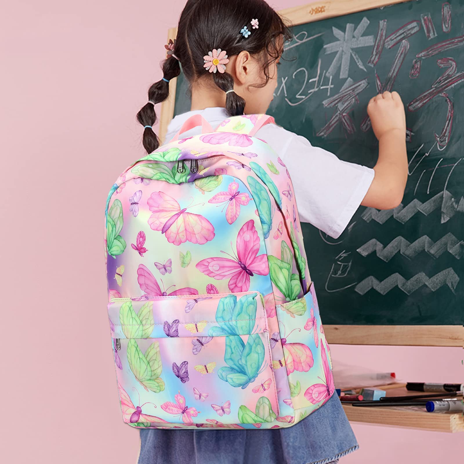 CAMTOP Girls Backpack with Lunch Box Set - Durable School Bookbag for Kids, Lightweight & Waterproof Backpack for School, Travel, and Outdoor Activities