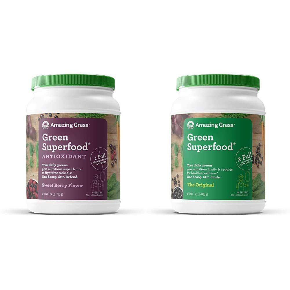 Amazing Grass Greens Blend Antioxidant Superfood Powder - 100 Servings | Organic Detox & Energy Boost for Daily Wellness | Perfect for Smoothies, Juices & Healthy Lifestyle