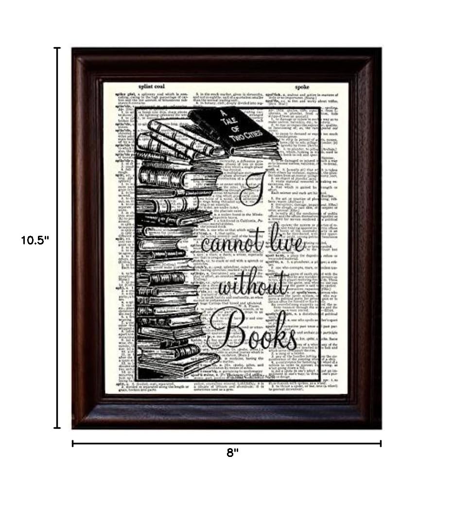 Dictionary Art Print - Inspirational Book Lover Gift for Home & Office Decor - Perfect for Libraries, Study Rooms & Reading Nooks