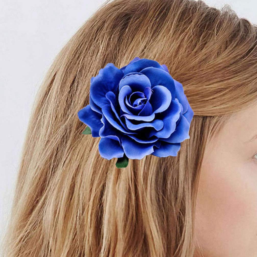 SOLUSTRE 8-Piece Rose Hair Clips Set - Bridal Hair Barrettes, Floral Wedding Hair Accessories for Women, Girls | Perfect for Bridal Shower, Prom, Party & Special Occasions