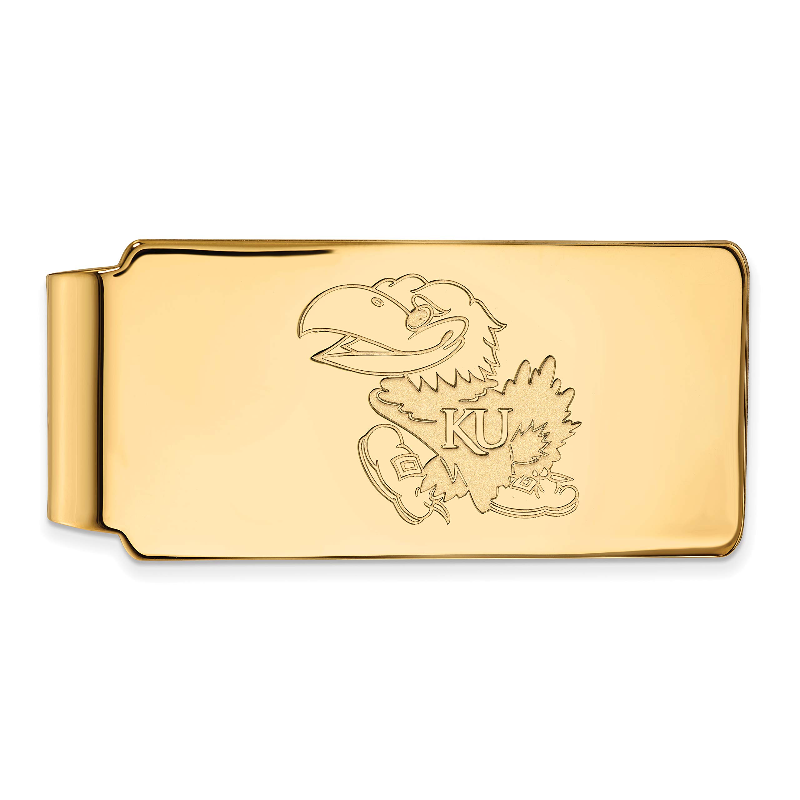 University of Kansas Jayhawks Gold Plated Sterling Silver Money Clip (53x24mm) - Perfect Gift for KU Alumni & Fans, Ideal for Graduation, Game Day & Everyday Use