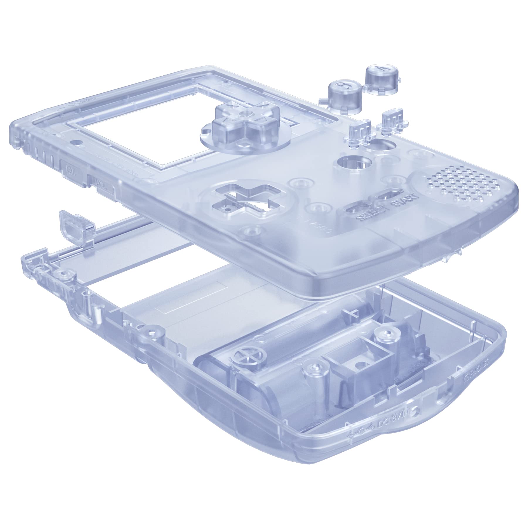 eXtremeRate Glacier Blue Replacement Shell Full Housing Cover & Buttons for Gameboy Color (GBC) - Compatible with OSD IPS, Regular IPS & Standard LCD Screens - DIY Console Upgrade Kit - Perfect for Gaming Enthusiasts & Retro Modding Projects