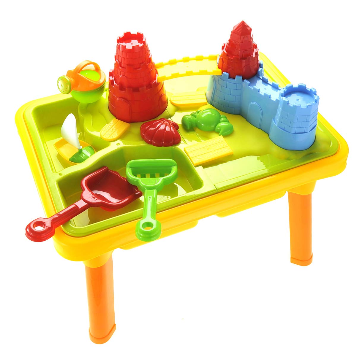 PowerTRC Beach Toys Set - 2 in 1 Sand Castle Building Kit with Molds, Buckets & Tools for Kids | Outdoor Sandbox & Beach Play | Perfect for Backyard, Shoreline & Summer Vacation Activities