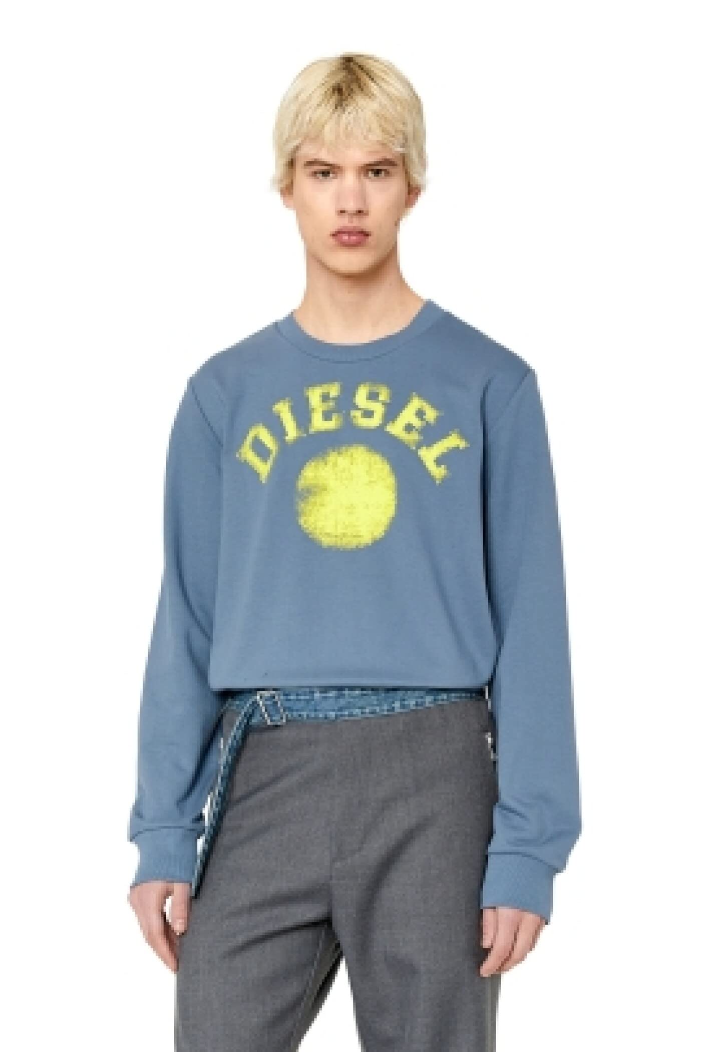 Diesel Men's Casual Pullover Sweatshirt - Soft Cotton Blend, Comfortable & Stylish - Perfect for Everyday Wear, Gym, and Outdoor Activities