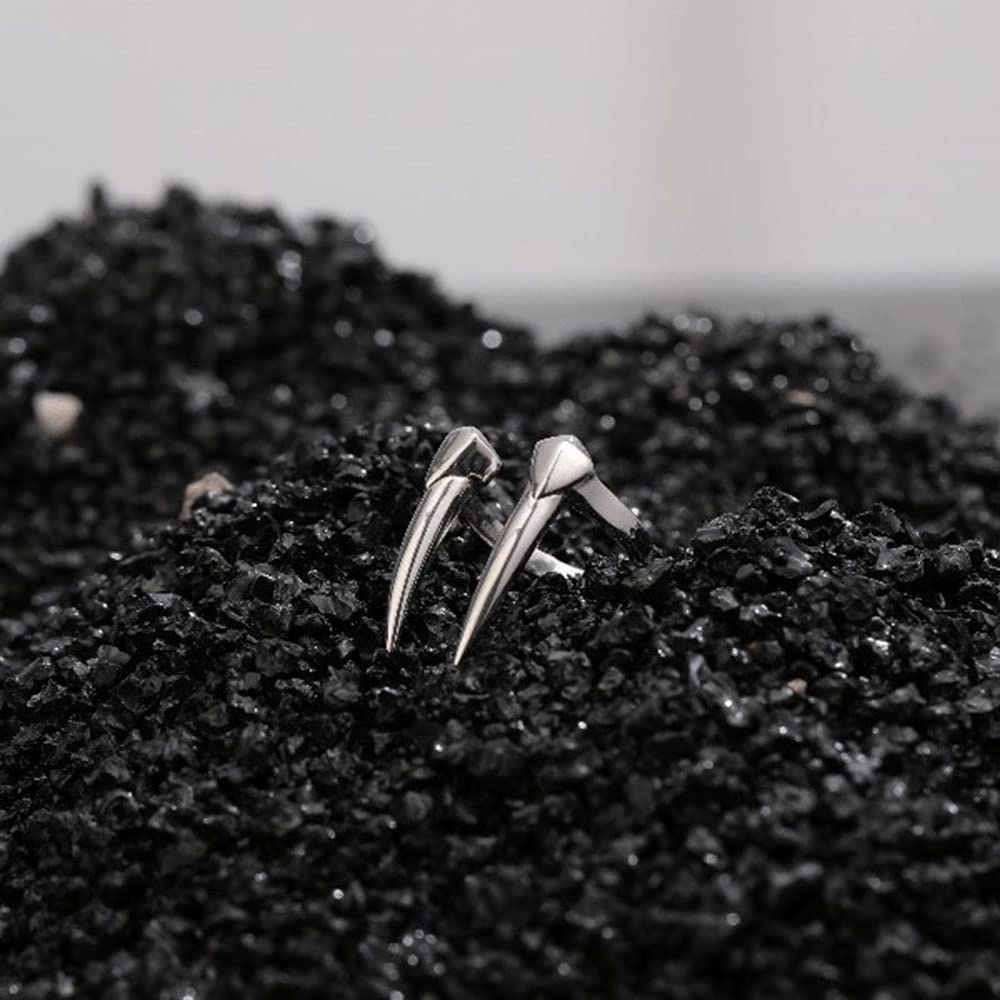 OIDIMS Adjustable Silver Beast Tooth Statement Ring for Men & Women - Punk Hip Hop Motorcycle Jewelry - Sterling Silver Plated Comfort Fit Minimalist Fashion Ring - Perfect for Gothic, Rock, and Biker Style Outfits