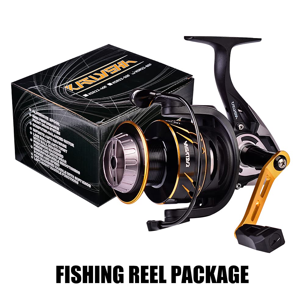 Premium Carbon Fiber Spinning Fishing Reel - Lightweight Aluminum Spool with Smooth Drag System for Saltwater, Carp & Freshwater Fishing (Size 2000-6000) - Ideal for Surf Casting, Boat Fishing & Shore Angling