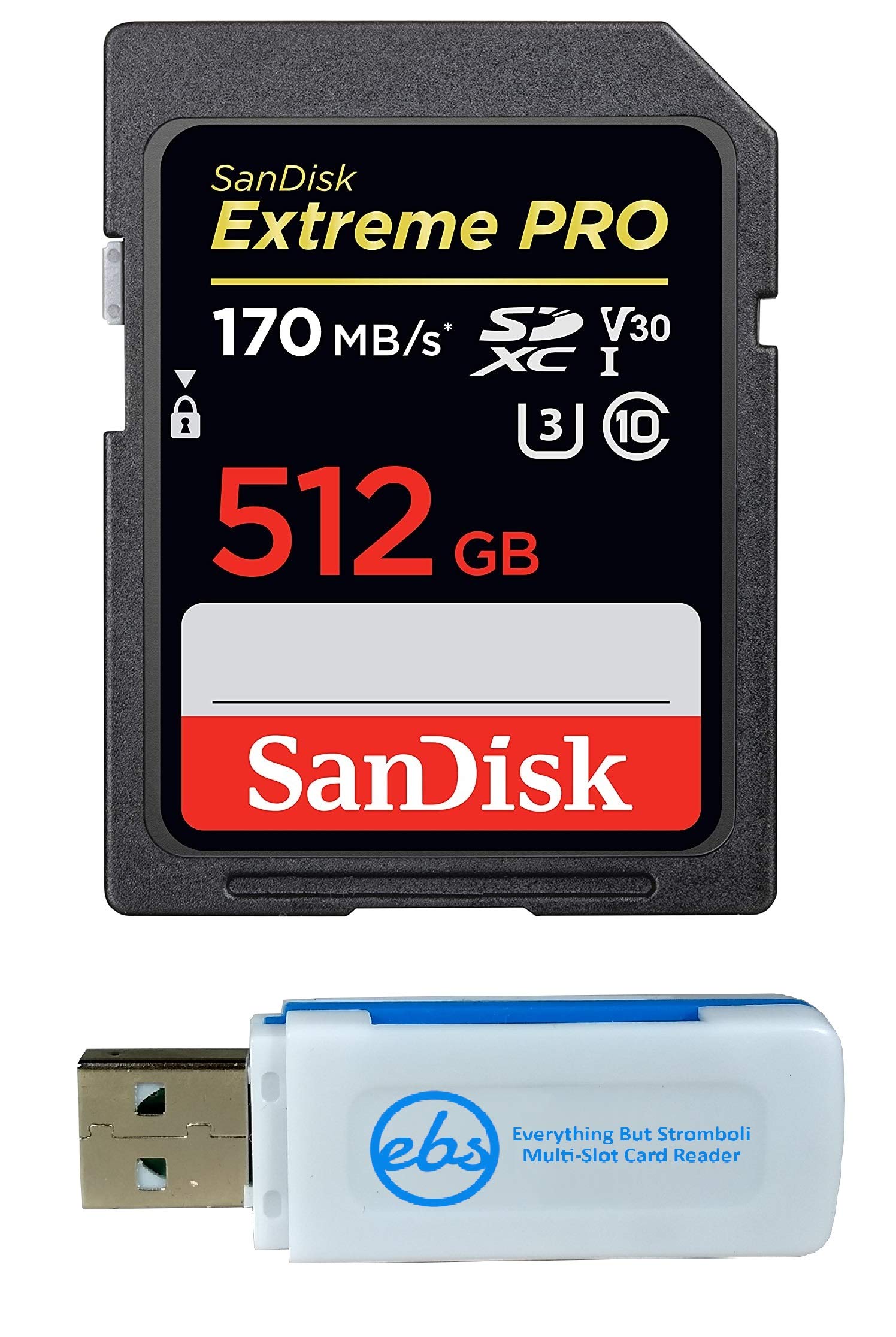 SanDisk Extreme Pro 512GB SDXC UHS-I Memory Card (SDSDXXY-512G-GN4IN) - High Speed for Nikon Z6 II & Z7 II Cameras, Bundle with Micro SD Card Reader - Perfect for 4K Video, Photography & Fast Data Transfer